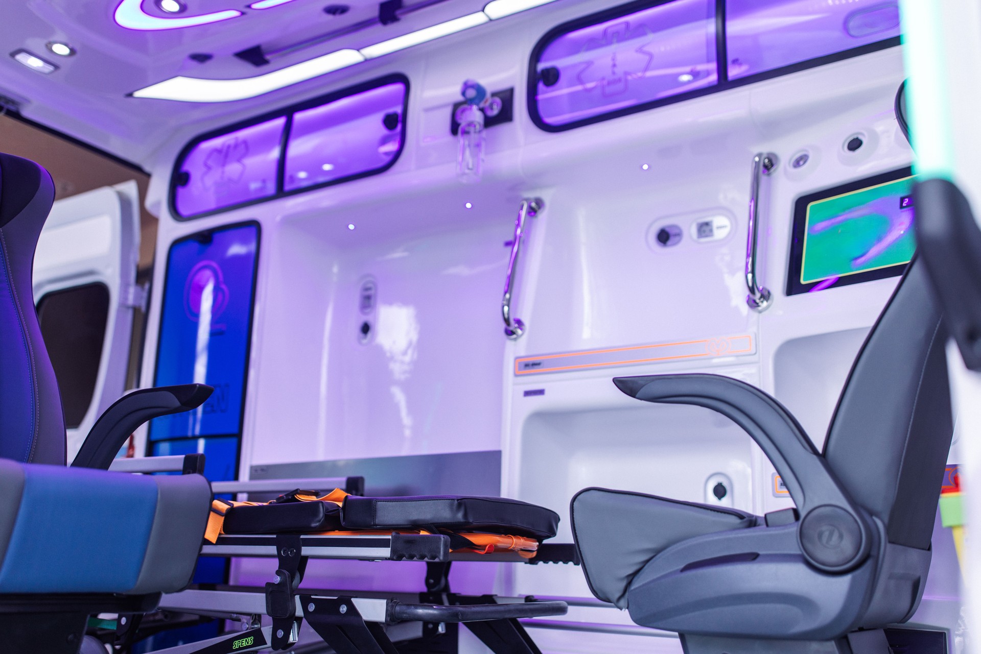 Interior view of a high-tech ambulance
